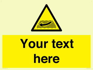 Custom Warning strong river flows